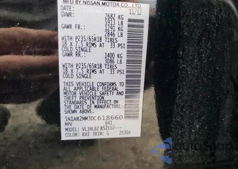 2013 Nissan Pathfinder S from USA, damaged, VIN 5N1AR2MM3DC618660